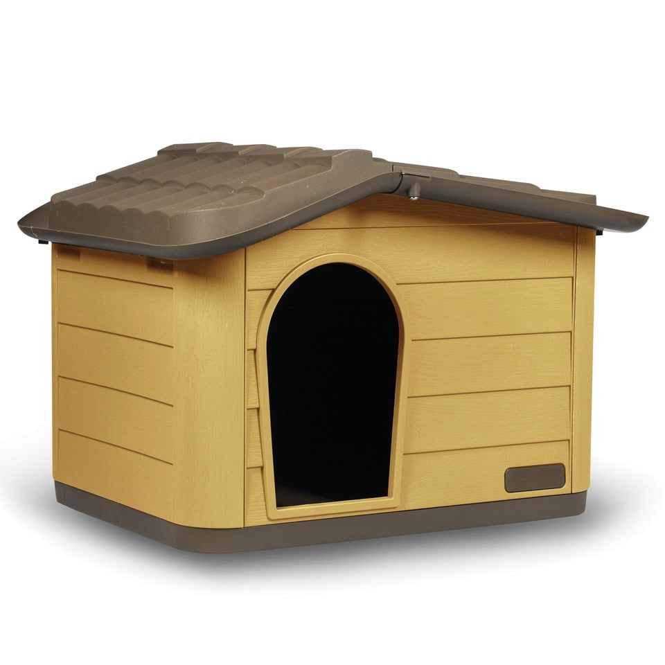 image 1 of URBNLIVING Plastic Dog House Outdoor Pet Kennel Shelter | Multi | Mustard | S | 1