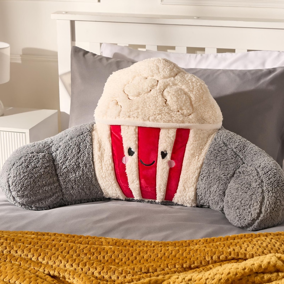 image 1 of OHS Popcorn Cuddle Cushion Novelty Reading Pillow | Multi | Red