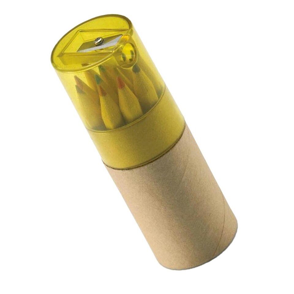 image 1 of MidOcean Lambut Coloured Pencil (Pack of 12) - Transparent Yellow - One Size Multi