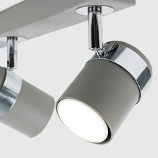 ValueLights Modern 3 Way Cement Effect Straight Bar Ceiling Spotlight