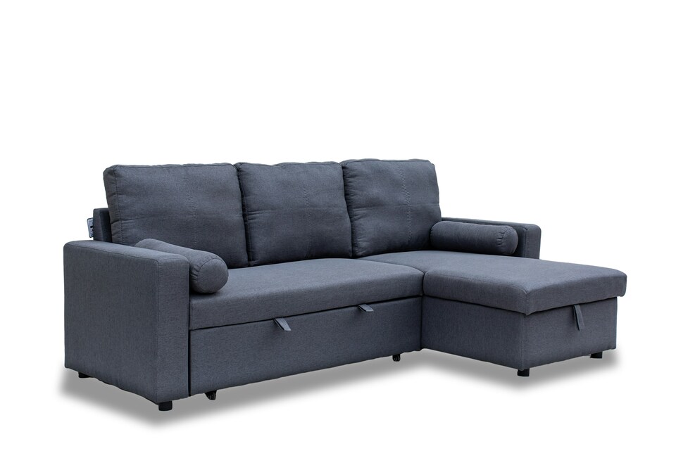image 1 of Manhattan Grey 3 Seat Corner Sofa Bed Set - Left or Right | Multi | Three Seater
