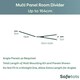 image 2 of Safetots Premium Extra Tall Room Divider, up to 154cm Wide, Black, 105cm Tall, Multi Panel Flexible Room Barrier, Room Divider with Door for Baby Black