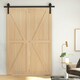image 2 of HOMCOM 5FT/153CM Bi-Folding Sliding Barn Door Hardware Kit Sliding Door Kit | Black | 152.5cm