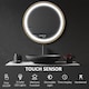 image 3 of kleankin Round Bathroom LED Mirror, Dimmable Lighted Wall-Mounted Mirror with 3 Temperature Colours, Time Display, Memory Function, Hardwired, Gold