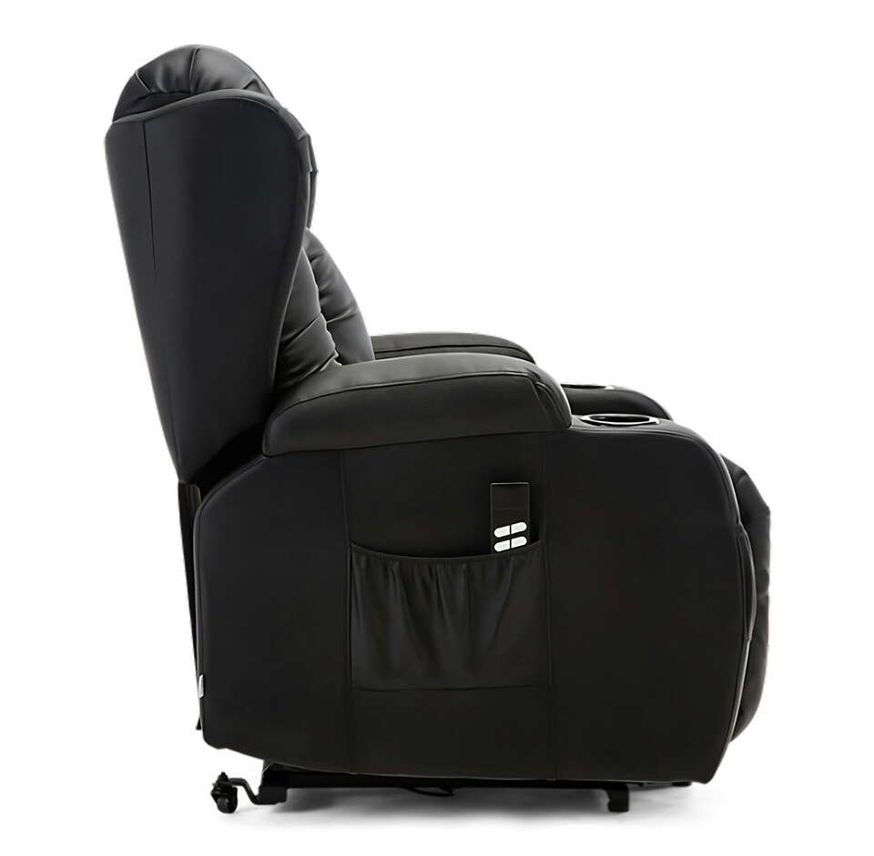 image 1 of SoHo 10 in 1 Recliner Armchair With Swivel, Tilt Heated and Massage Functionality Black | Black | One Size