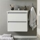 image 3 of Bathroom 2-Drawer Wall Hung Vanity Unit with Basin 800mm Wide - White - (Urban) - Brassware Not Included | White | White | 1