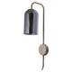 image 2 of Set of 2 Victoria - Satin Nickel Plug in Wall Lights with Glass Shades | Chrome | Grey | 2