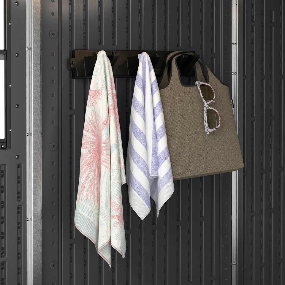 image 1 of Suncast Triple Hook Long Handle Tool Hanger Set - Pack of 2 | Black