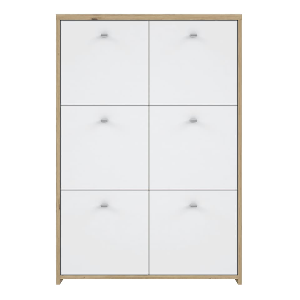 image 1 of Best Chest Storage Cabinet with 6 Doors in Artisan Oak/White