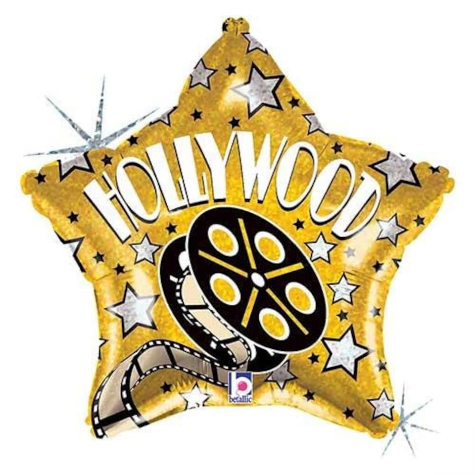 image 1 of Hollywood Star Holographic Star Shape Foil Helium Balloon 48cm / 19 in Gold