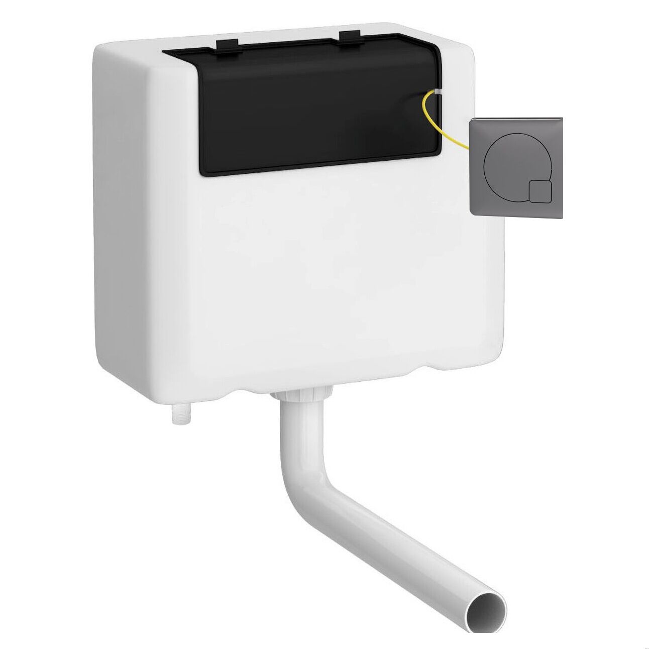 Balterley - Universal Water Saving Dual Flush Bottom Inlet & Square Push Button - Brushed Pewter