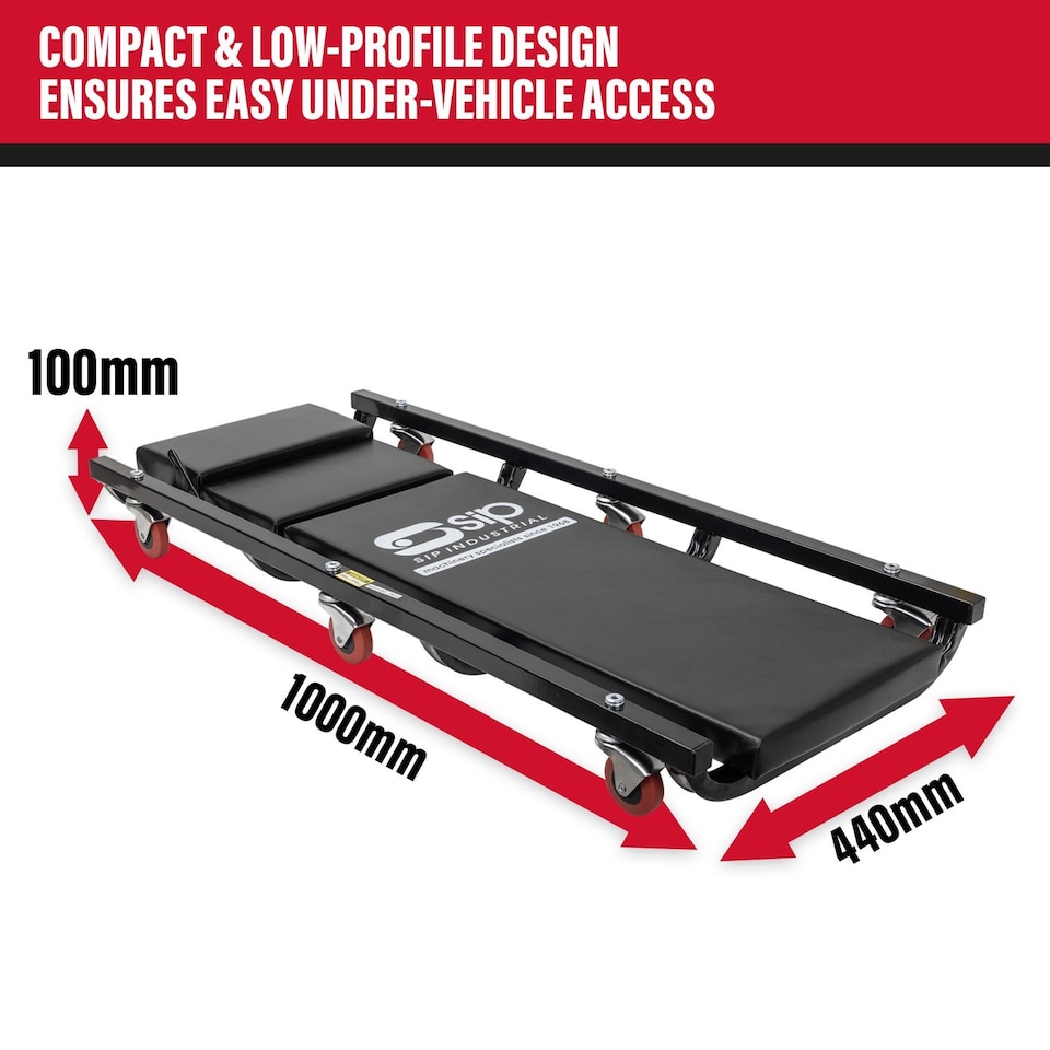 image 1 of SIP Adjustable Mechanic Car Creeper - L44 x W100 x H10 cm