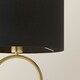 image 4 of ValueLights Antonia Black Fabric Drum Lamp Shade Brushed Gold Oval Table Lamp with LED Bulb Gold