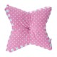 image 1 of Homescapes Pink Polka Dots Star Floor Cushion Pink