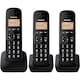 image 1 of Panasonic KX-TGC413EB Black Digital Cordless Phone With Triple Handsets
