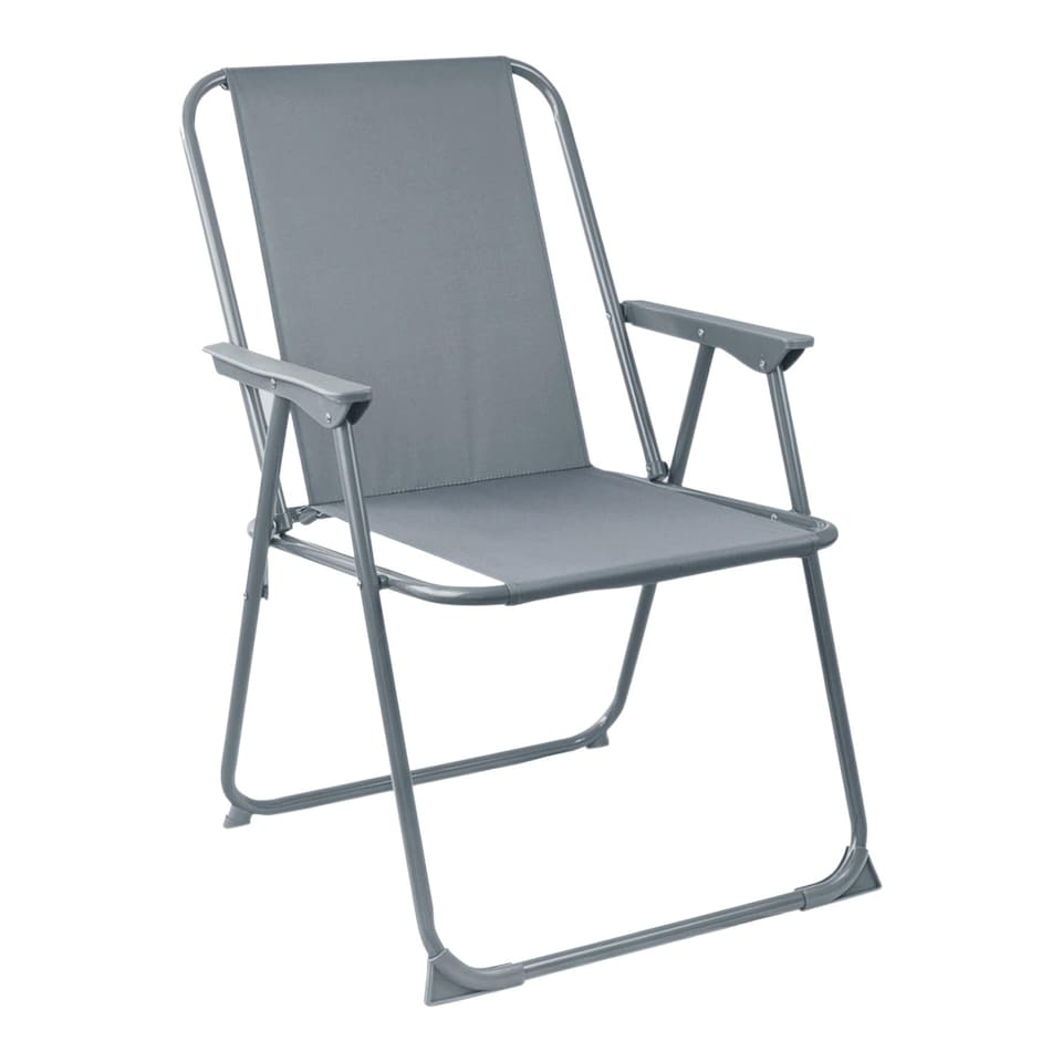 image 1 of Harbour Housewares Folding Metal Beach Chairs - Grey - Pack of 2 | Grey | Grey