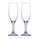 image 4 of LAV Misket Glass Champagne Flutes - 190ml - Coloured Stem - Pack of 6