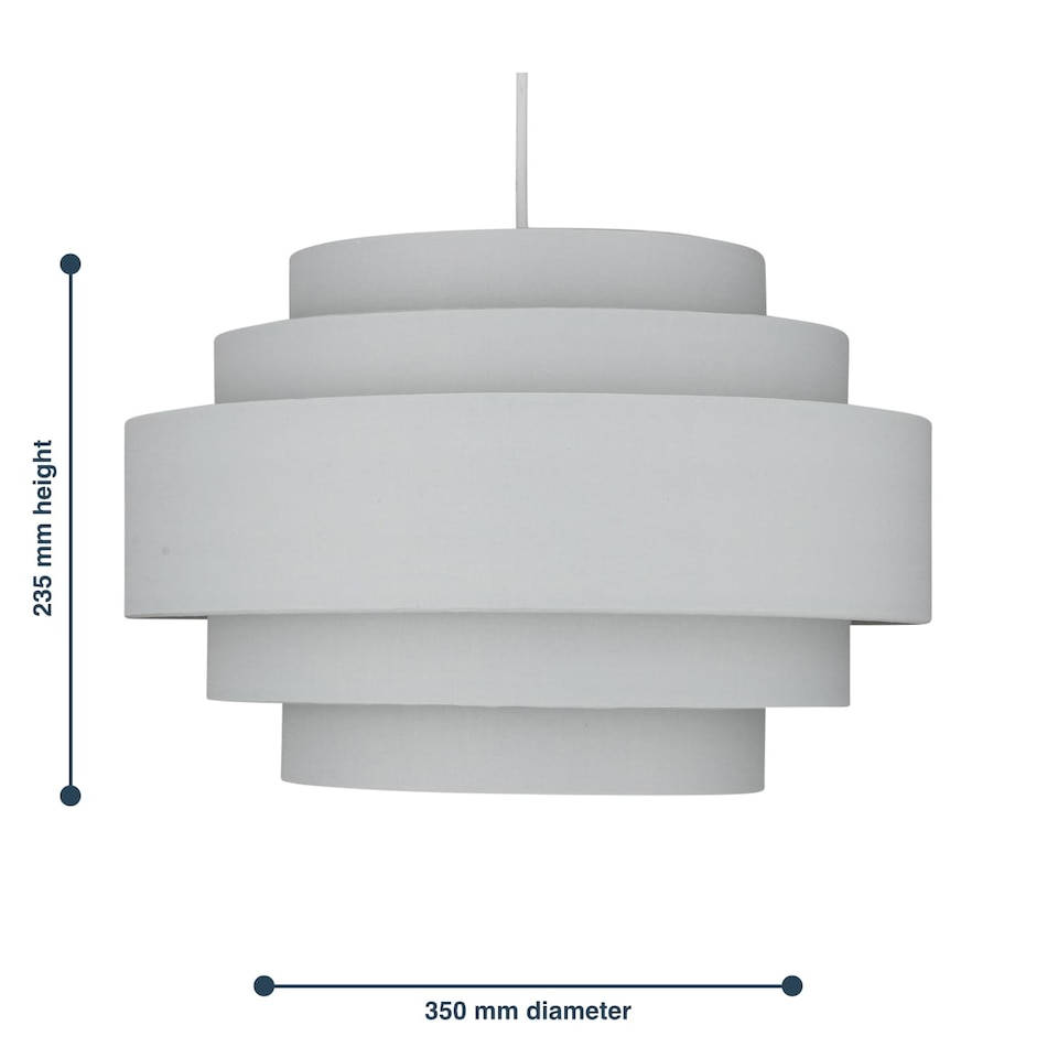 image 1 of Pair of Light Grey 5 Tier Light Shades | Grey | Large | 2