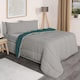 image 7 of OHS Coverless Reversible 10.5 Tog Duvet And Pillowcase Bedding Set, Single - Teal/Grey | Multi | Teal and Grey | Single