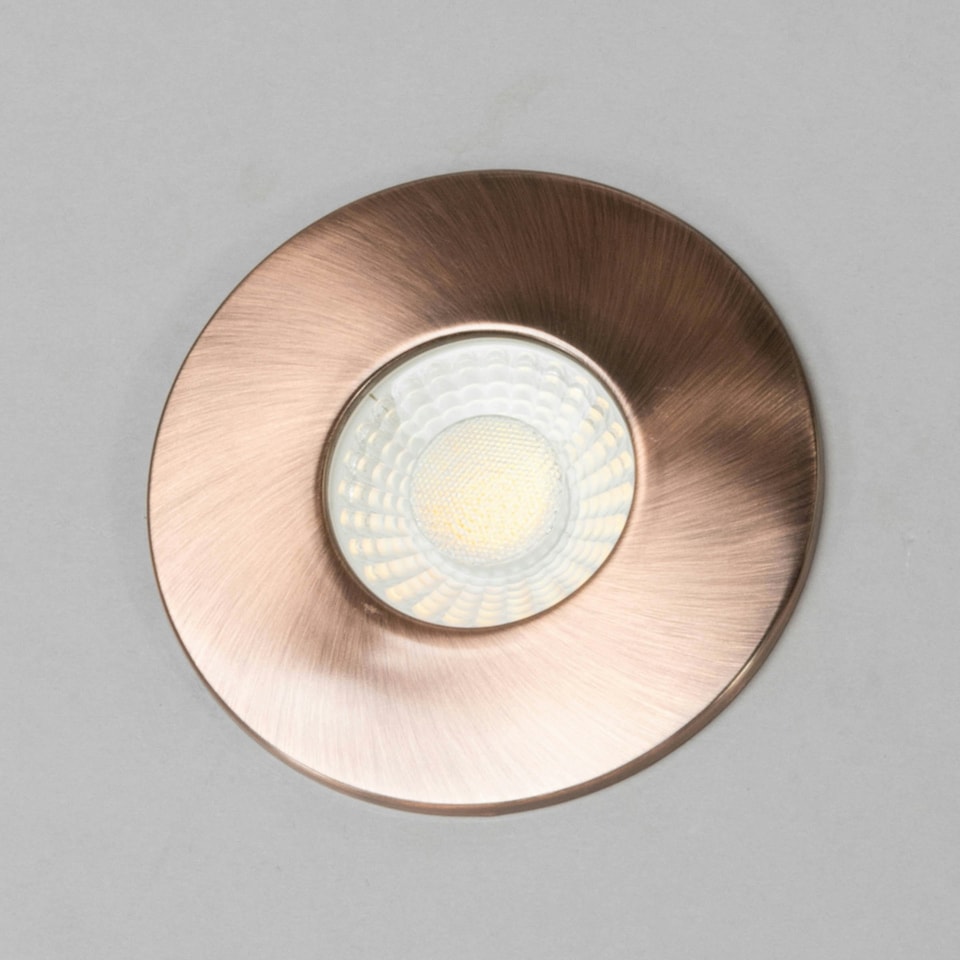 image 1 of BHS Nate LED Fixed Fire Rated IP65 Recessed Spotlight | Copper | Antique Copper | 1