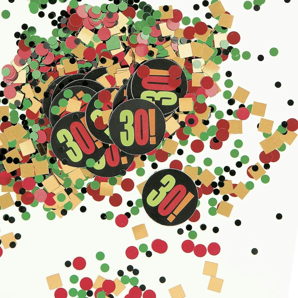 Unique Party Cheer 30th Birthday Confetti - Multicoloured - One Size