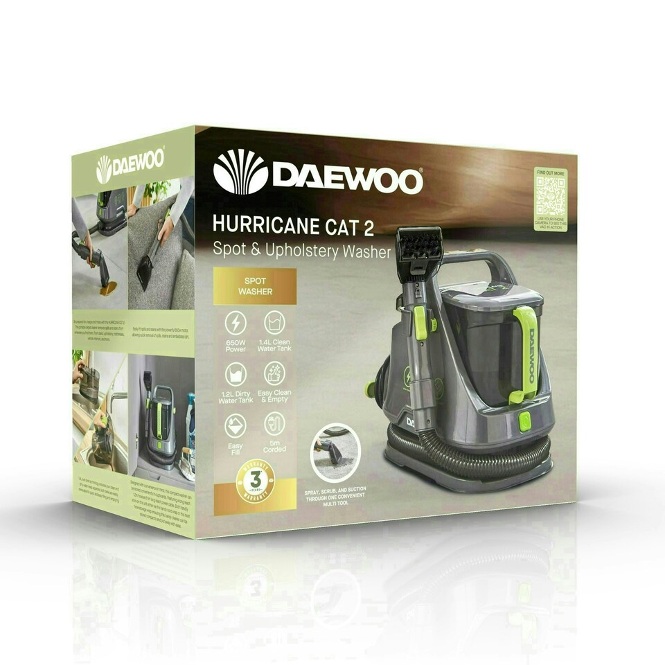 image 1 of Daewoo Hurricane 650W 1.4L Carpet & Upholstery Spot Washer