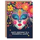 image 1 of Floral Headdress Love Hearts Flowers Auntie Birthday Card