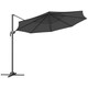 image 1 of Outsunny 3 x 3(m) Cantilever Parasol Garden Umbrella with Base Light Grey Black | Black