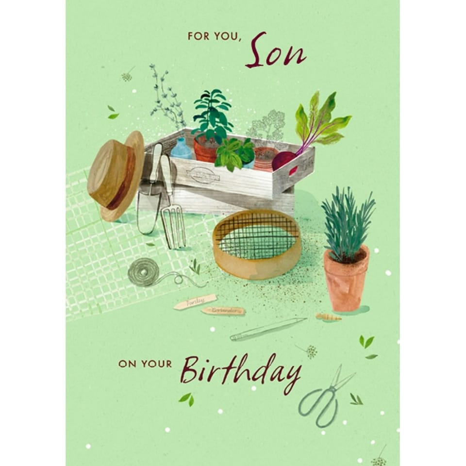 image 1 of Pot Plants Garden For You Son Birthday Card