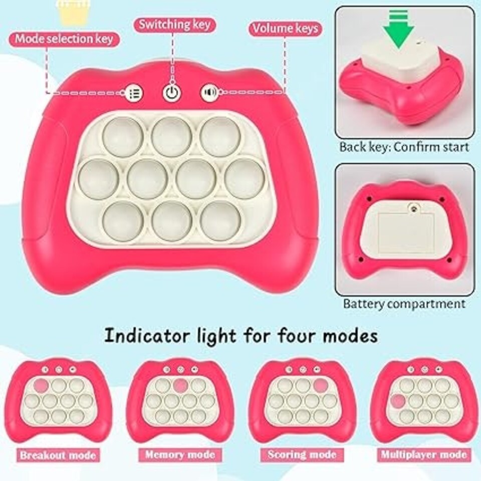 image 1 of Pink Quick push bubbles game console