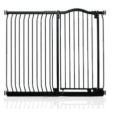 Safetots Curved Top Safety Gate, 134cm - 143cm, Matt Black, Pressure Fit Stair Gate, Baby Gate for Doors Hallways and Spaces, Safety Barrier, Easy Installation