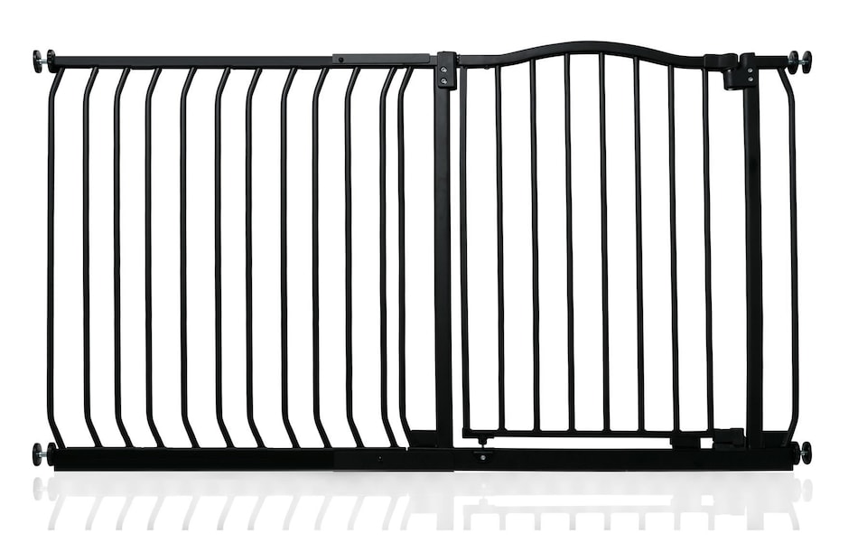 image 1 of Safetots Curved Top Safety Gate, 134cm - 143cm, Matt Black, Pressure Fit Stair Gate, Baby Gate for Doors Hallways and Spaces, Safety Barrier, Easy Installation