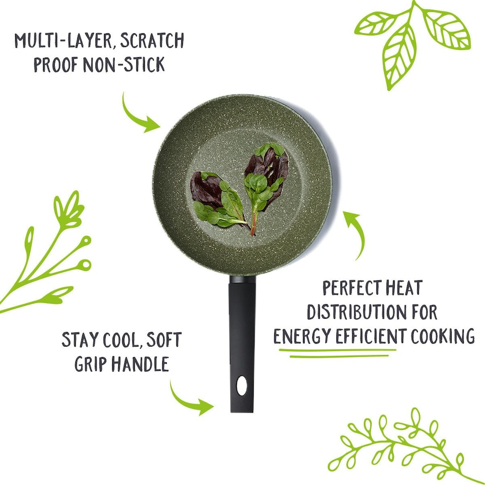 image 1 of Prestige Eco Frying Pan Set Plant Based Non Stick Induction Cookware - 20/24 cm