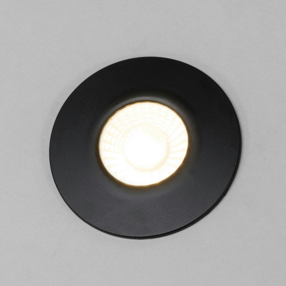 image 1 of BHS Nate LED Fixed Fire Rated IP65 Recessed Spotlight | Black | Satin Black | 1