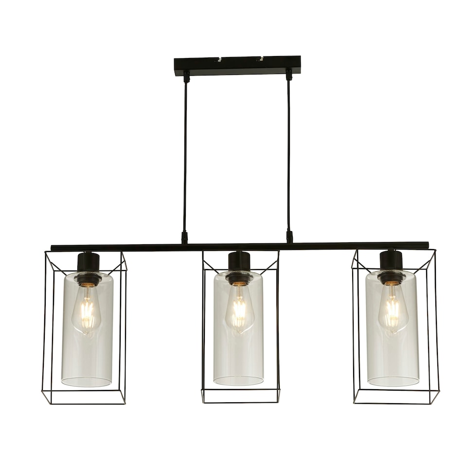 image 1 of BLACK FRAME 3LT BAR WITH CLEAR INNER GLASS