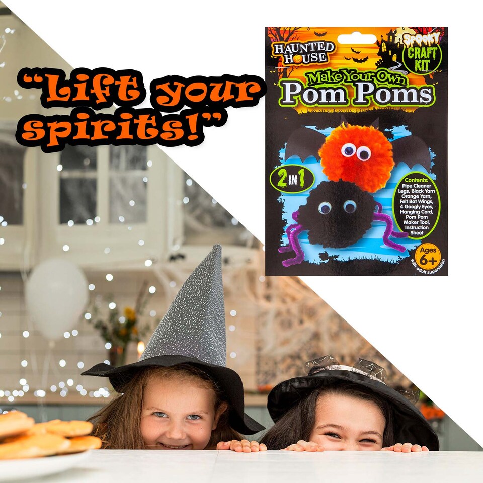image 1 of vfm-estore Halloween Pom Pom Craft Kit - Multicolour, 22 x 16 cm