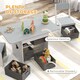 image 4 of AIYAPLAY Kids Table and Chair Set, Toddler Table and 2 Chairs Set with 6 Removable Drawers, for Boys Girls Ages 3-8, for Classroom, Daycares, Homes, Learning, Drawing, Dining, Light Grey