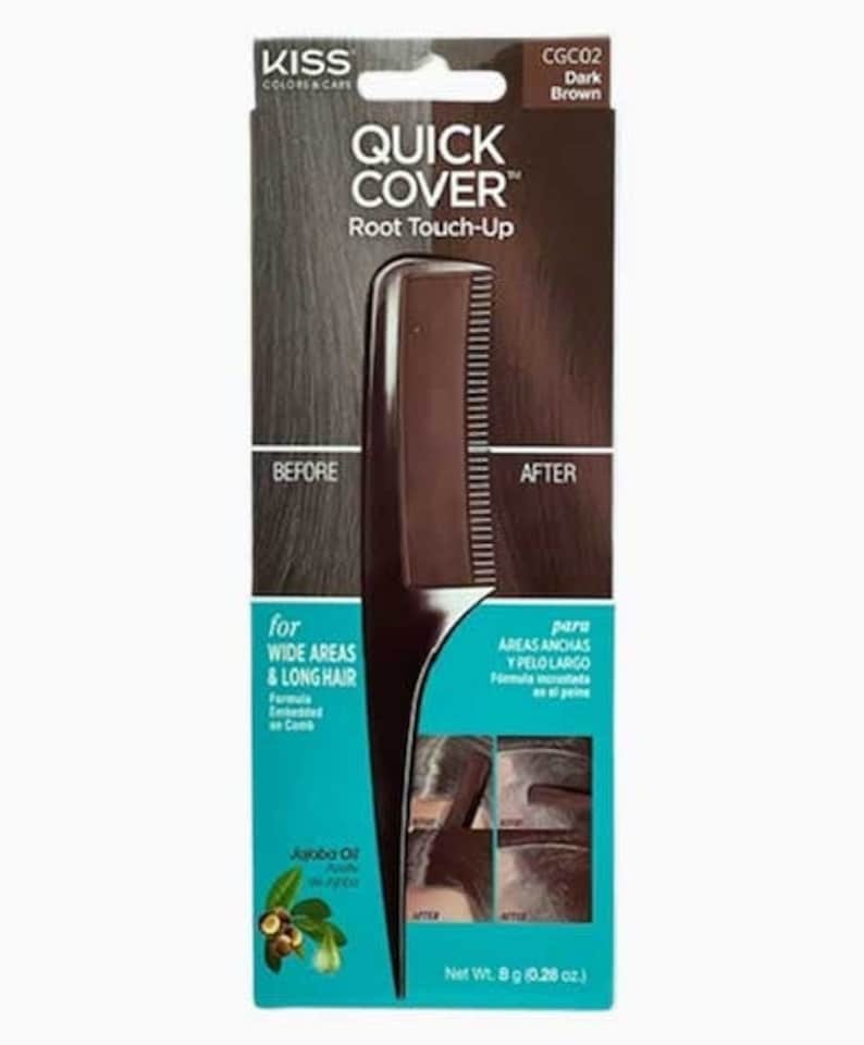 Kiss  New York Quick Cover Gray Hair Touch Up Comb CGC02 8 g / Dark Brown