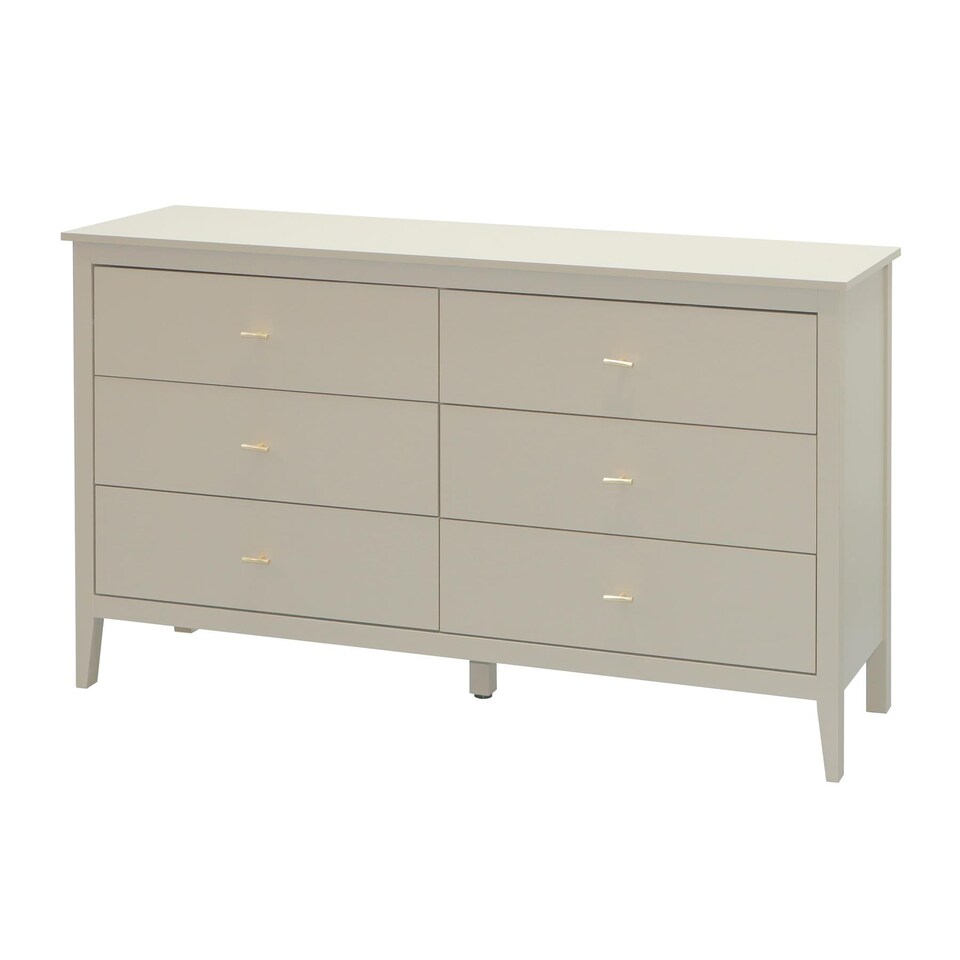 image 1 of Grace Chest of 6 Drawers Home Storage Furniture MDF Soft Close Greige