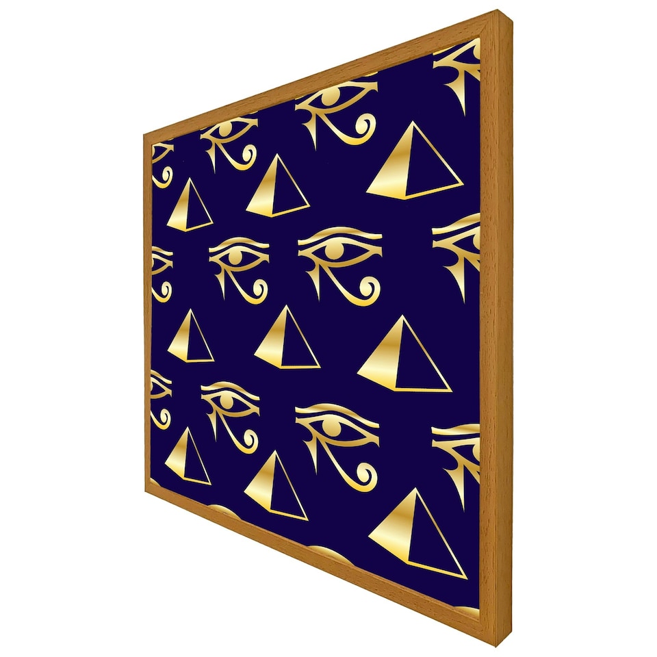 image 1 of Gold pyramid & eye of horus (Picture Frame) Brown | Oak | L