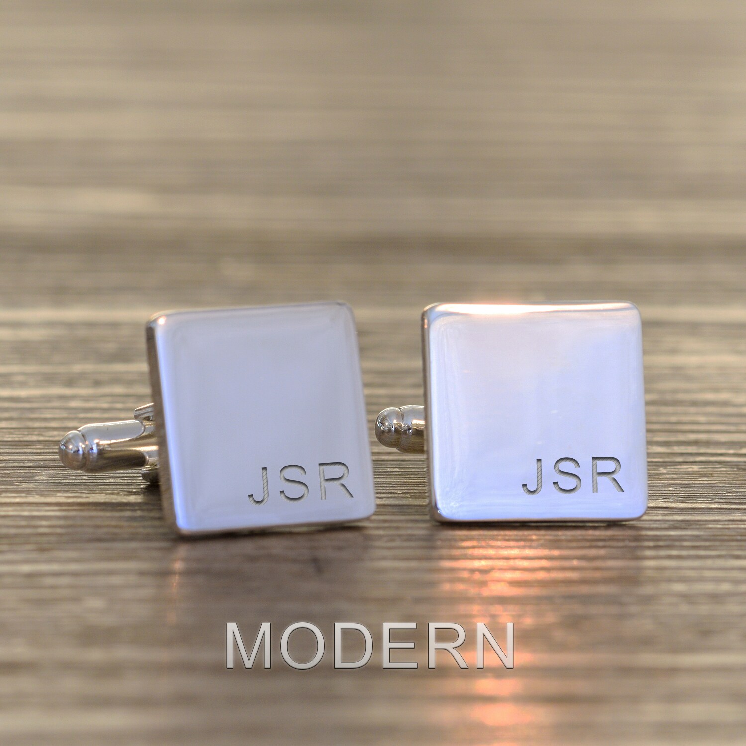 Uniqueful Personalised Initials Silver Finish Cufflinks Wedding Couple | Size: 10