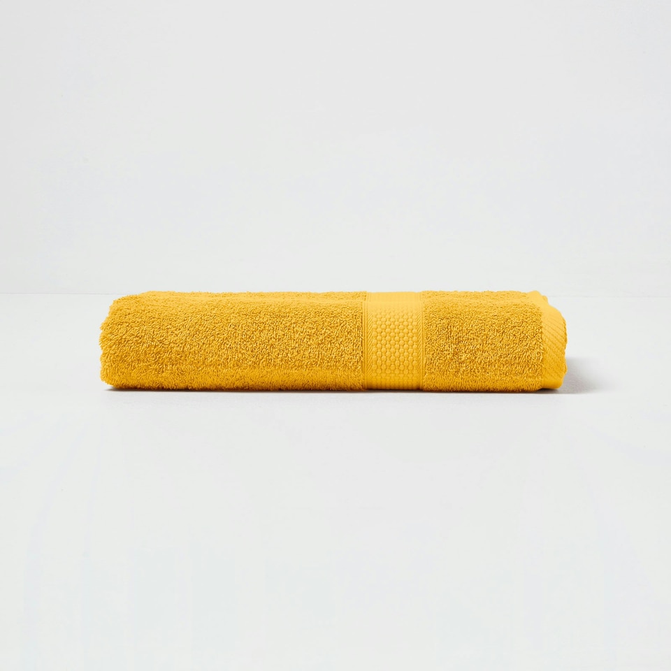 image 1 of Homescapes Turkish Cotton Bath Towel Set of 2 - Ochre | Yellow