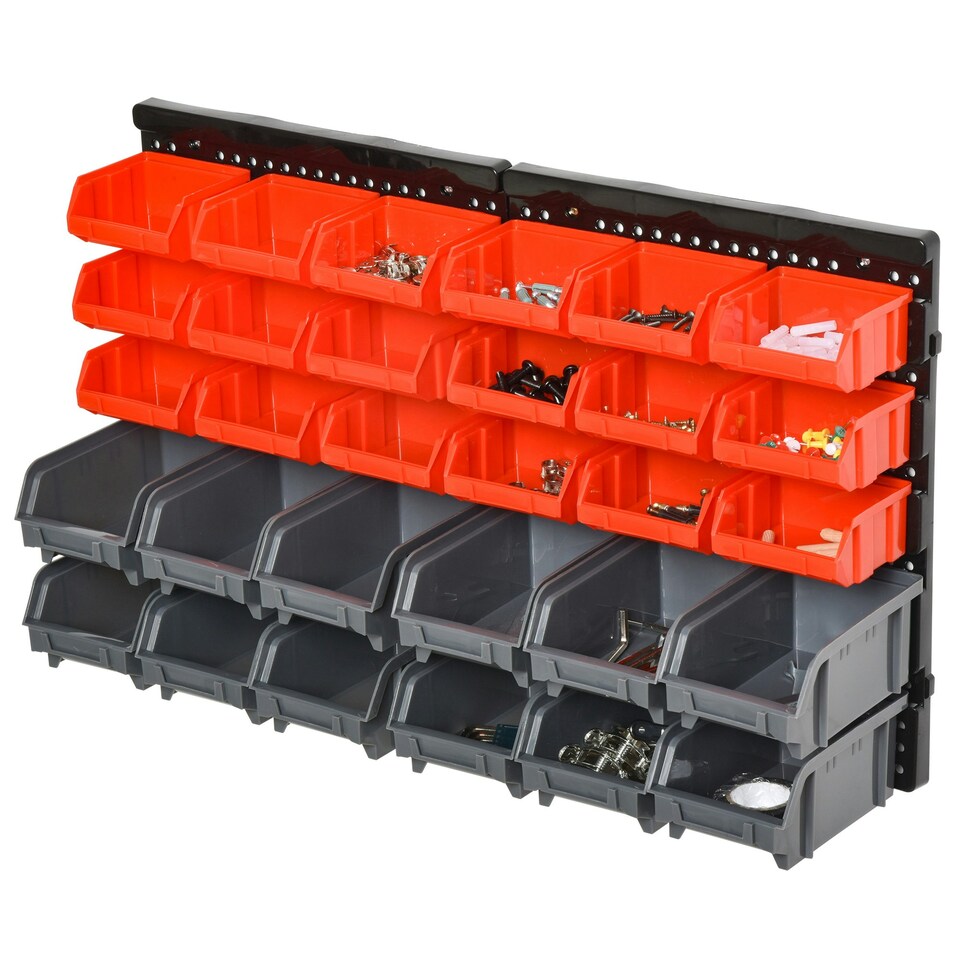 image 1 of DURHAND 30 Cubbie On-Wall Storage Board Tool Screw Organiser Garage w/ Screw Kit