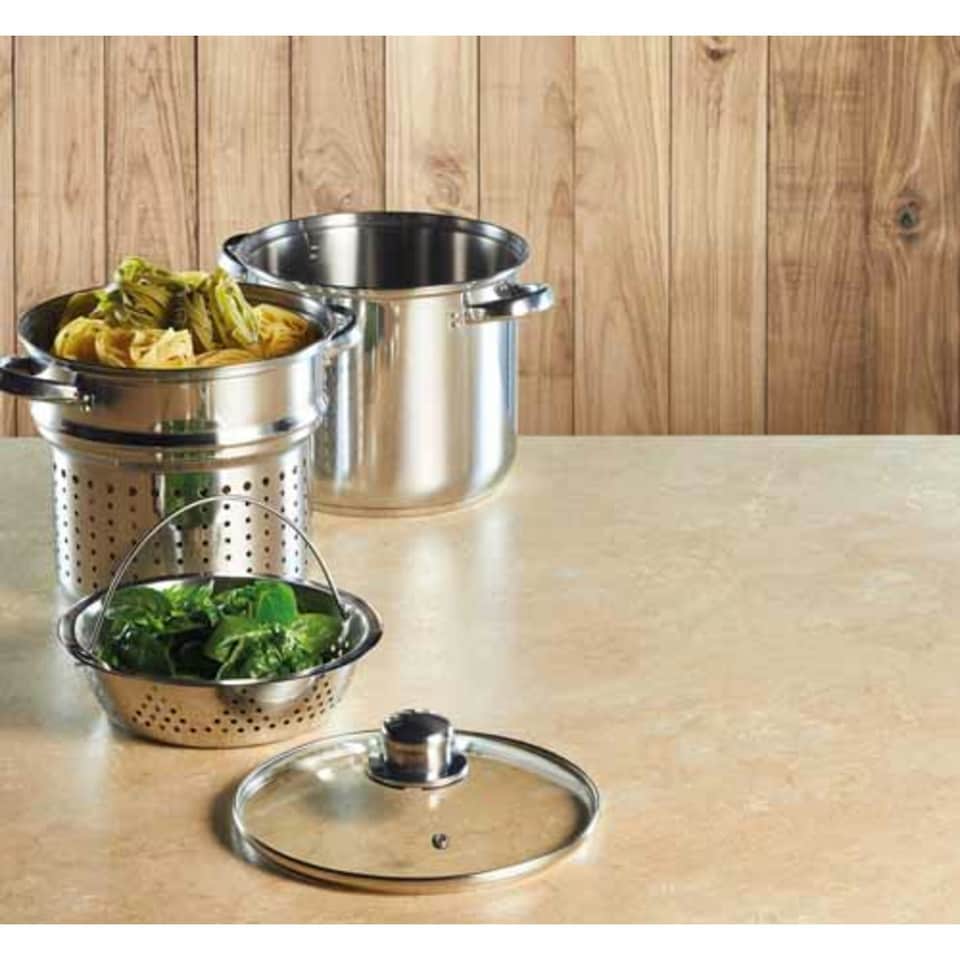 image 1 of KitchenCraft Pasta Pot Silver Stainless Steel
