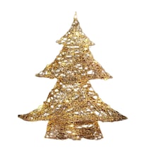 60cm Battery Operated Light up Gold Weave Christmas Tree with Warm White LEDs