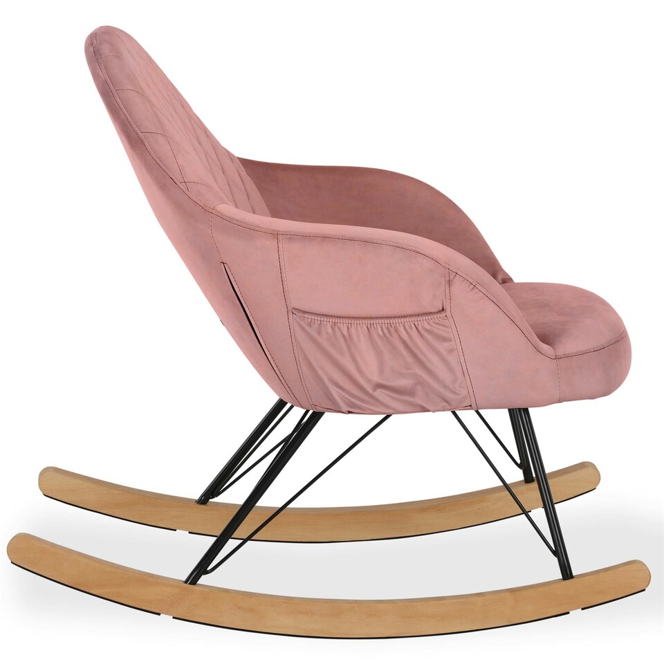image 1 of Dahlia Rocking Chair with Pink Velvet