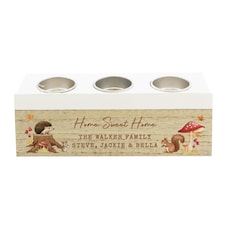 Personalised Autumn Triple Tea Light Box | Grey
