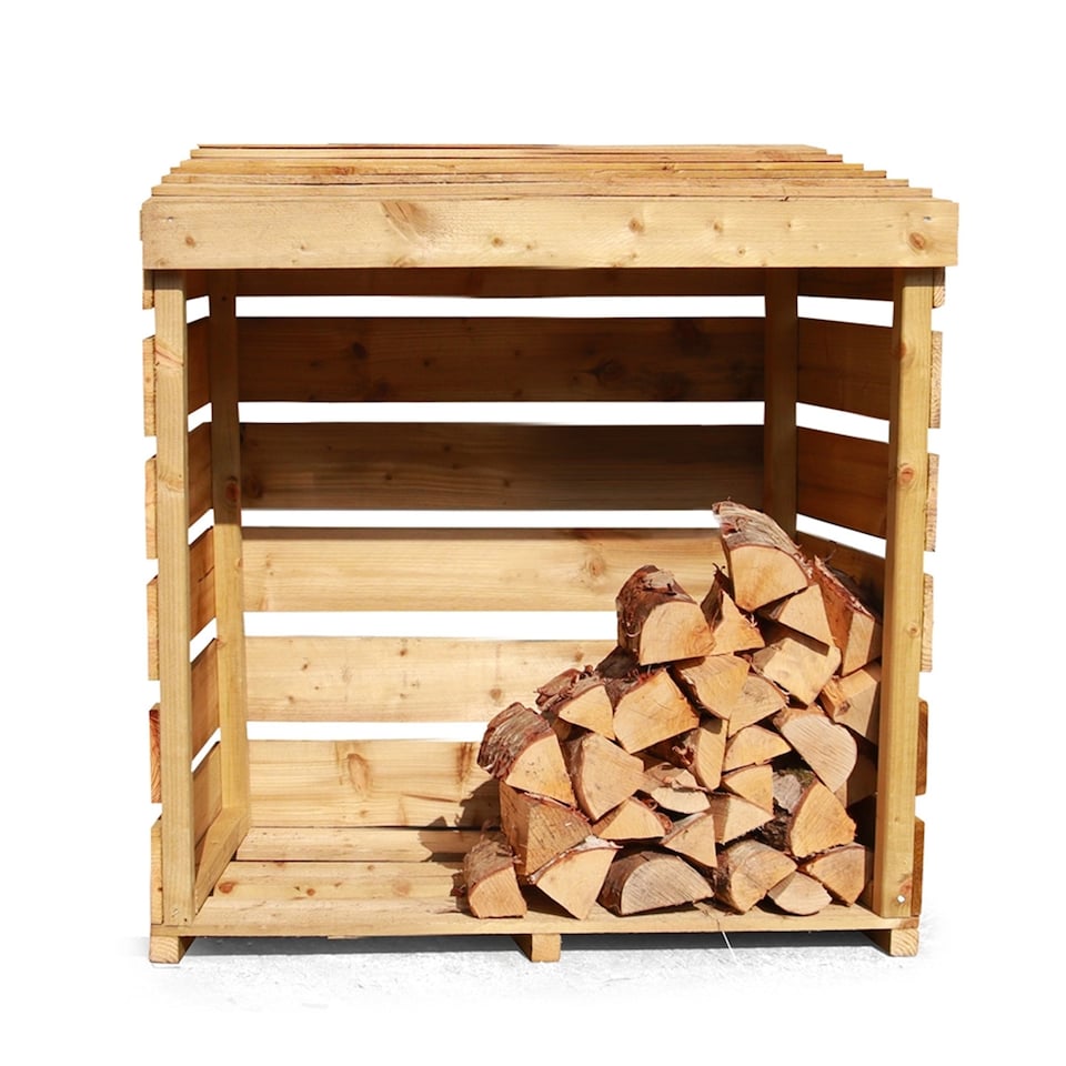 image 1 of eDecks Firewood Log Store for Garden, Pressure Treated Timber - 1200 x 600mm