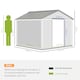image 5 of Outsunny 9 x 6FT Galvanised Garden Storage Shed with Sliding Door, Brown