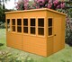 image 2 of Sun Pent 10 x 6 Feet Single Door with Eight Windows Dip Treated Wooden Garden Potting Shed | Brown | Honey Brown
